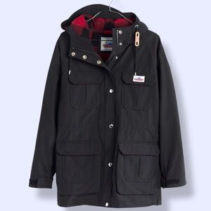 Penfield x Madewell Black Rain Jacket with Red Accents